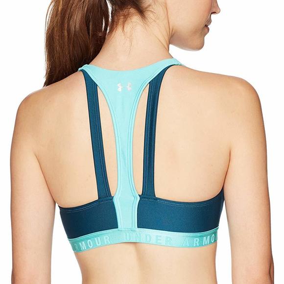 Under Armour Womens HeatGear Cutout T Back Low Impact Sports Bra Size X-Small - Picture 2 of 4